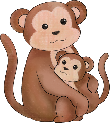 Mother and Baby Monkey